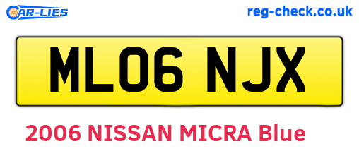 ML06NJX are the vehicle registration plates.