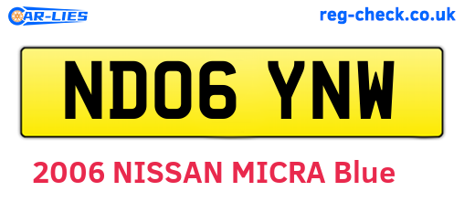 ND06YNW are the vehicle registration plates.