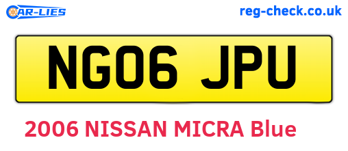 NG06JPU are the vehicle registration plates.
