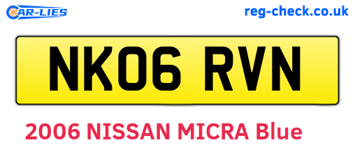NK06RVN are the vehicle registration plates.