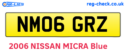 NM06GRZ are the vehicle registration plates.