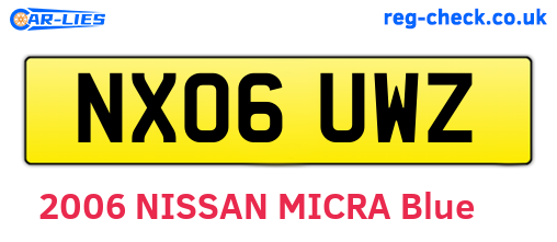 NX06UWZ are the vehicle registration plates.