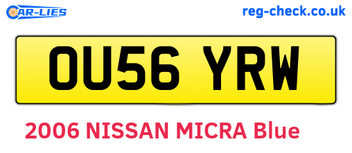 OU56YRW are the vehicle registration plates.