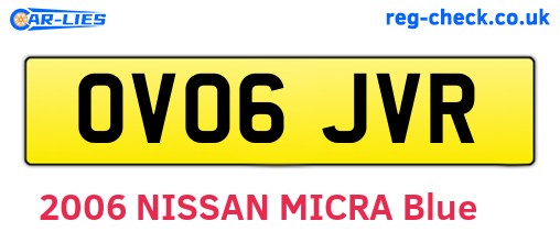 OV06JVR are the vehicle registration plates.