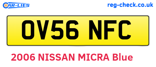 OV56NFC are the vehicle registration plates.
