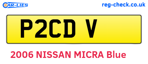 P2CDV are the vehicle registration plates.