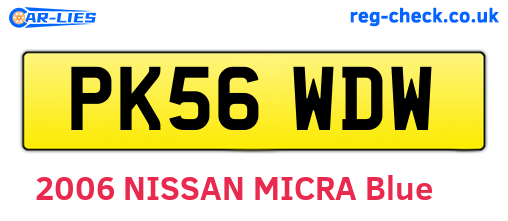 PK56WDW are the vehicle registration plates.