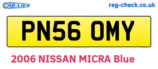 PN56OMY are the vehicle registration plates.