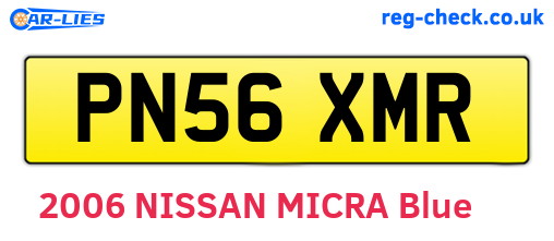 PN56XMR are the vehicle registration plates.