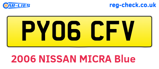 PY06CFV are the vehicle registration plates.
