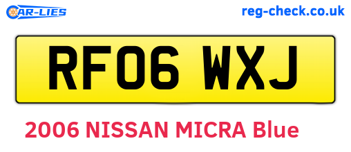RF06WXJ are the vehicle registration plates.