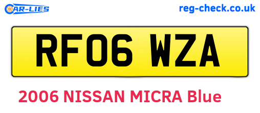 RF06WZA are the vehicle registration plates.