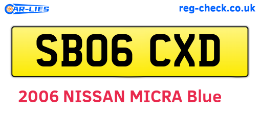 SB06CXD are the vehicle registration plates.