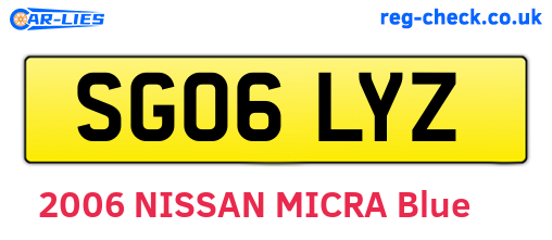 SG06LYZ are the vehicle registration plates.