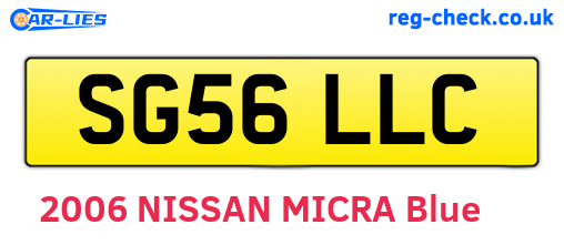 SG56LLC are the vehicle registration plates.