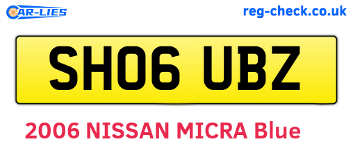 SH06UBZ are the vehicle registration plates.