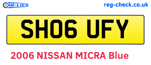 SH06UFY are the vehicle registration plates.