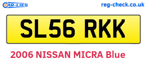 SL56RKK are the vehicle registration plates.