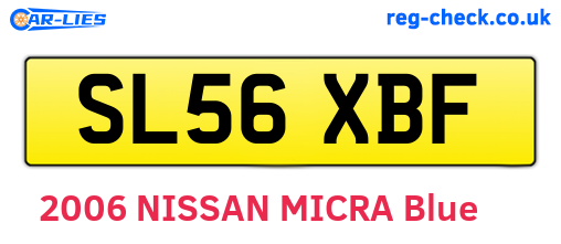 SL56XBF are the vehicle registration plates.