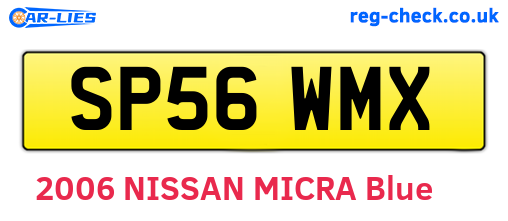 SP56WMX are the vehicle registration plates.