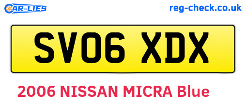 SV06XDX are the vehicle registration plates.
