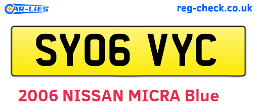 SY06VYC are the vehicle registration plates.