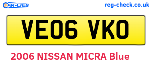 VE06VKO are the vehicle registration plates.