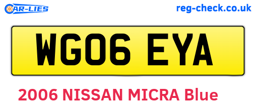 WG06EYA are the vehicle registration plates.