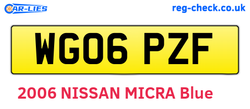 WG06PZF are the vehicle registration plates.