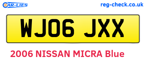 WJ06JXX are the vehicle registration plates.