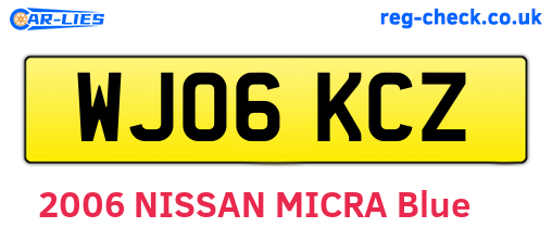 WJ06KCZ are the vehicle registration plates.