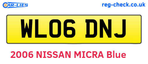 WL06DNJ are the vehicle registration plates.