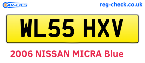 WL55HXV are the vehicle registration plates.