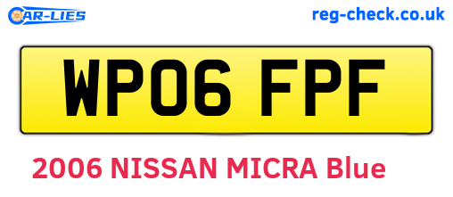 WP06FPF are the vehicle registration plates.