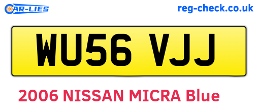WU56VJJ are the vehicle registration plates.