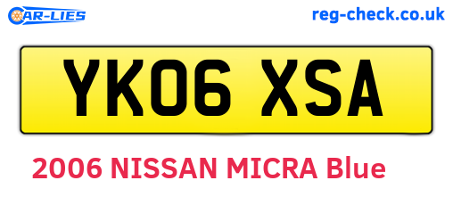 YK06XSA are the vehicle registration plates.