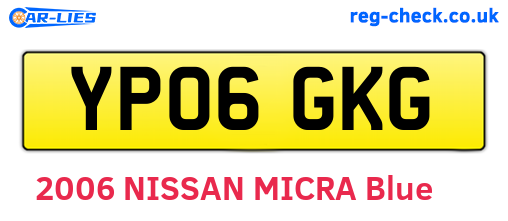YP06GKG are the vehicle registration plates.