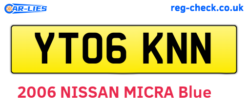 YT06KNN are the vehicle registration plates.