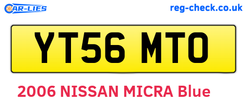 YT56MTO are the vehicle registration plates.