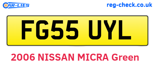FG55UYL are the vehicle registration plates.