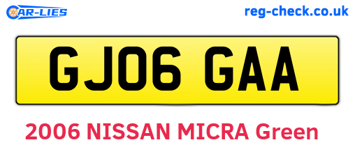 GJ06GAA are the vehicle registration plates.