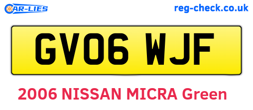 GV06WJF are the vehicle registration plates.