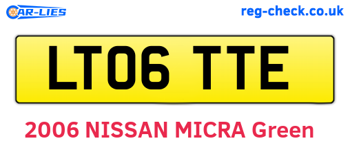 LT06TTE are the vehicle registration plates.
