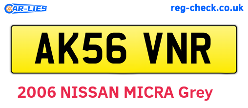 AK56VNR are the vehicle registration plates.