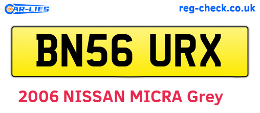 BN56URX are the vehicle registration plates.