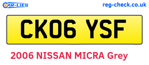 CK06YSF are the vehicle registration plates.
