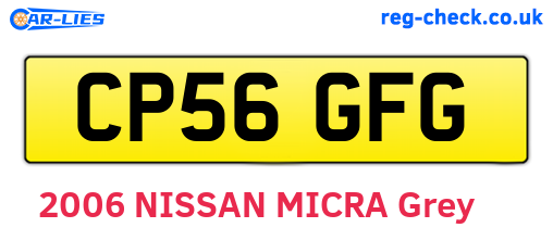 CP56GFG are the vehicle registration plates.