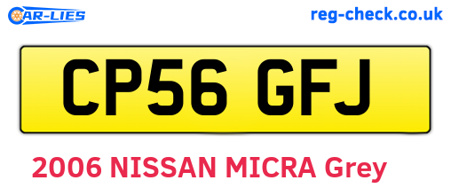 CP56GFJ are the vehicle registration plates.
