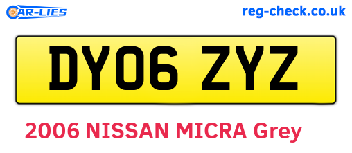 DY06ZYZ are the vehicle registration plates.