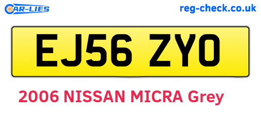 EJ56ZYO are the vehicle registration plates.